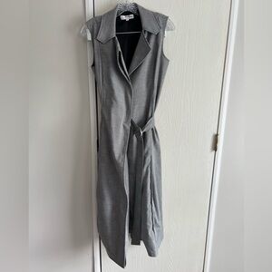 Jason Wu Collective Gray Sleeveless Plaid Dress with Belt Size 2
